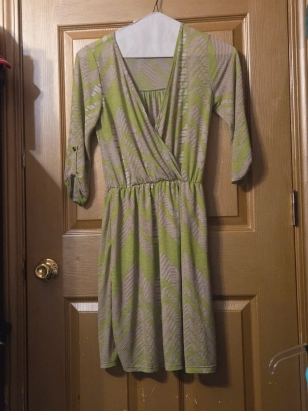 Chevron printed wrap dress